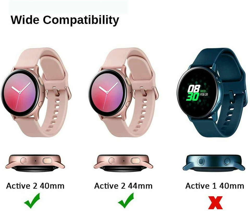Protector de Pantalla de Cristal para Samsung Galaxy Watch 4 5 6 7 8/Active 2 PC Estuche Cubierta Foto 3 de 4