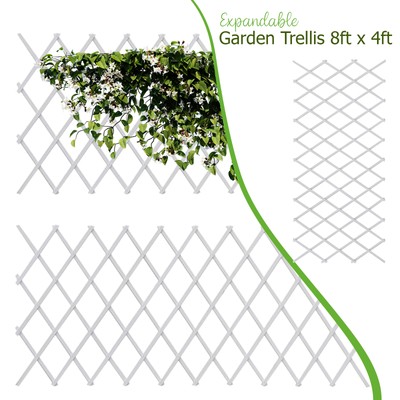 Garten Rankgitter Erweiterbar Zaunfeld Set Kletterpflanzenstütze Gitter Grün 2x
