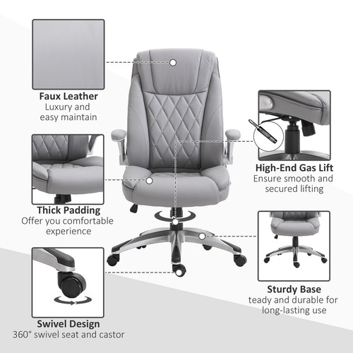 High Back Executive Office Chair Home Swivel PU Leather Ergonomic Chair - Picture 7 of 12