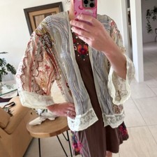FLOREAT Anthropologie Tunic / Coverup / Kimono Style Floral Rayon Blend Size S