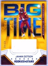 2022 Rookies & Stars Prime Big Time Patch RC Jahan Dotson Relic SSP RARE /49 🔥