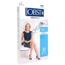 Jobst Ultrasheer 15-20 Knee High Closed Toe Stockings White