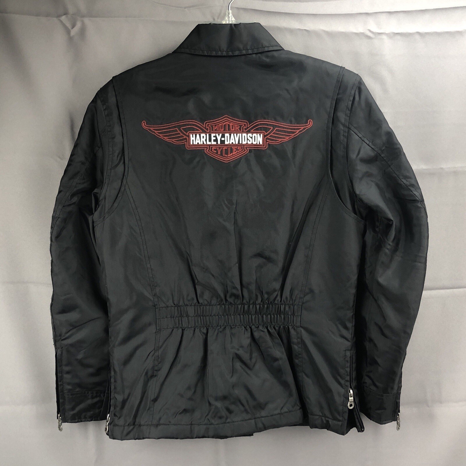 Harley Davidson Motor Clothes Satin Quilted Jacket Wo… Gem