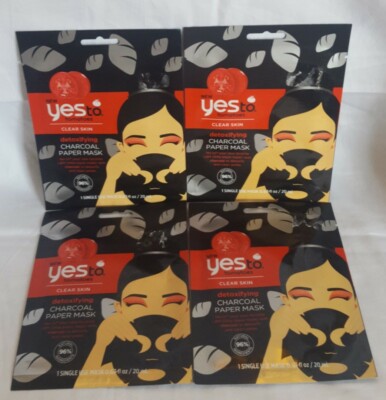 Yes To Tomatoes Clean Skin Detoxifying Charcoal Paper Mask - Lot of 4