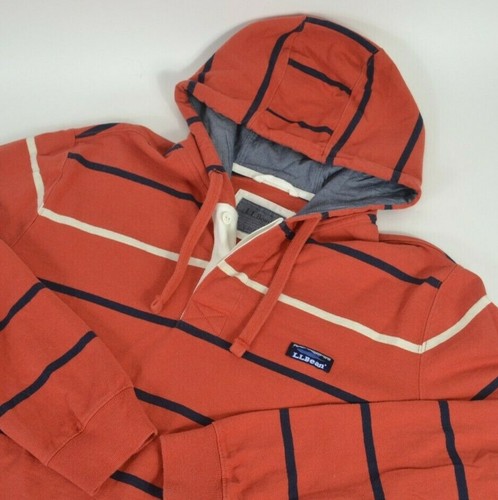 LL Bean Hoodie Henley Lakewashed Rugby 