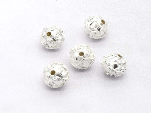 200 Perline In Argento, 2 Mm, R Tonde, Foro 1 Mm, In Ottone Patinato, Per Creazione Gioielli E Bigiotteria - 2