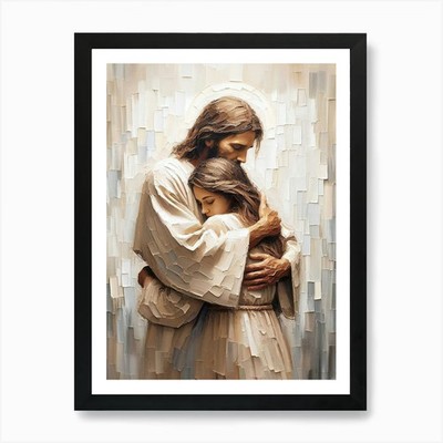 Trost mit ihm, christliches Wandbild gerahmtes Wandbild Poster Leinwanddruck Bild