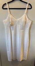 Vintage Komar Body Free White Nylon Full Slip Sz 38 Lace Trim NWT Lingerie