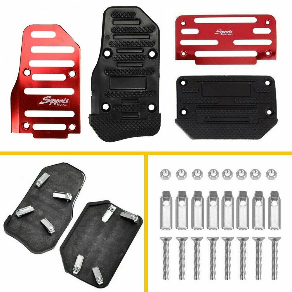 Car Automatic Gear Aluminum Brake Accelerator Non-Slip Pedal Foot Cover Pad 2Pcs