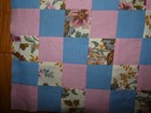 Jacobs Ladder Quilt Top Handmade Pieced Pink & Blue w/ Butterfly Print 54 x 58" — photo 4