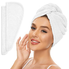 2 Pack Microfiber Hair Towel Wrap for Women, anti Frizz Quick Drying Hair Turban
