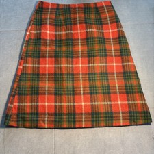 Skirt Orange Green Plaid Vintage