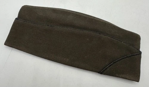 WW2 era US Army Military Overseas Garrison Side Cap Chocolate Brown Officer