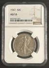 1947 Walking Liberty Silver Half Dollar  NGC certified AU53