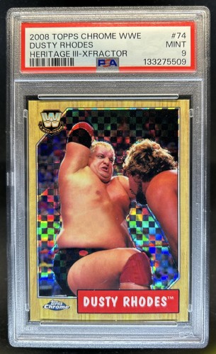 2008 Topps Chrome Heritage III WWE Dusty Rhodes X Fractors #74 PSA 9