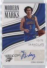 2022-23 Panini Immaculate Modern Marks /75 Josh Giddey #IMO-JGD Auto 0j99