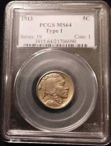 1913 Buffalo Nickel Type 1 PCGS MS64
