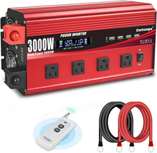 3000W Power Inverter 12V to 110V/120V DC to AC with LCD Display  Remote Control