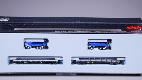 Juego de vagones planos escala Z Märklin 82583 Res 687 con camión THW en embalaje original #LZ_1316 | Condition: Gebraucht