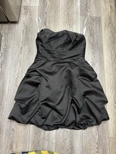 Davids Bridal Bridesmaid Dress Size 10 Black Chiffon Strapless Short Dress