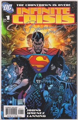 INFINITE CRISIS #1 PEREZ COVER DYNAMIC FORCES SIGNED PHIL JIMENEZ 2006 DF COA DC
