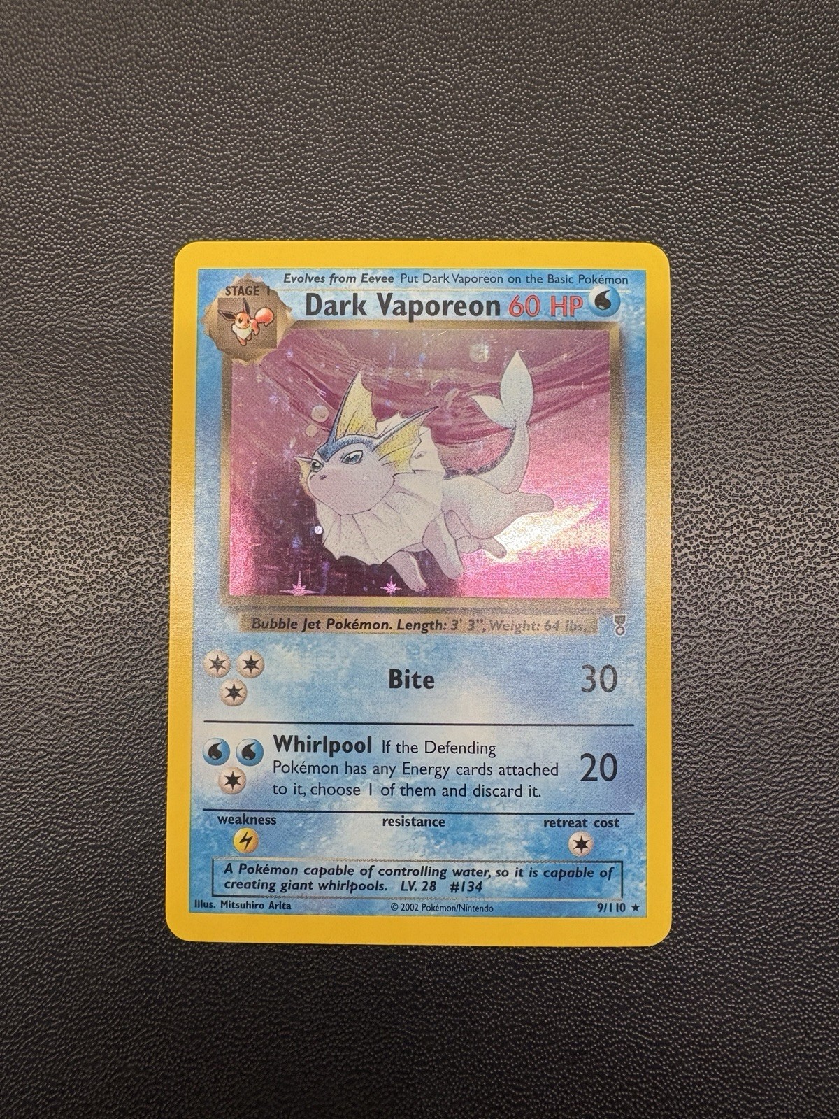 2002 Dark Vaporeon 9/110 Legendary Collection Holo Nm