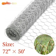 Galvanized Poultry Net - Metal Fencing / Chicken Wire 2" Holes 72" × 50
