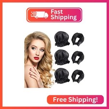 NuAngela Heatless Curls Overnight Hair Curlers, 6 PCS Satin Flexi Rods Set