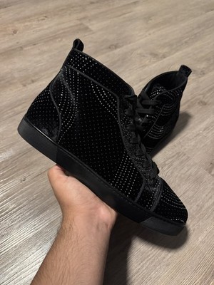 Size 13US - Christian Louboutin Louis Orlato High-Top Black/Silver NEW