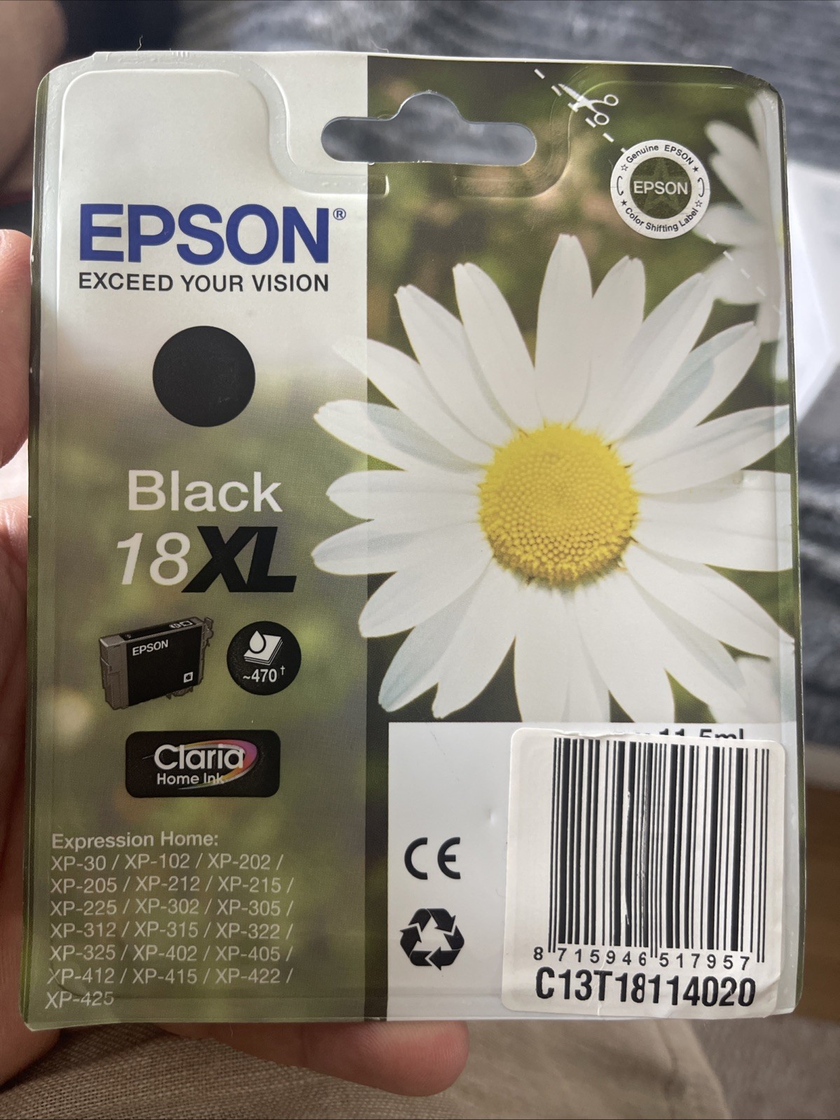 Genuine Epson 18XL Black Ink Cartridge C13T18114010