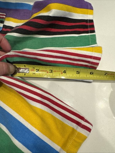 Not Guilty Girls size 12 GIRLS STRIPE Denim Shorts Cotton USA 80s Colorful - Picture 6 of 8