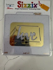 Sizzix Simple Impressions Brass Embossing Folder -- Phrase, Love #2 38-9668