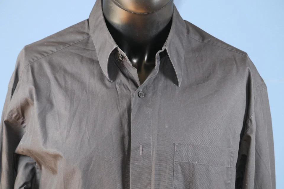 SIGUIENTE Camisa Negra Algodón Puro Manga Larga 16.5 L Informal Streetwear Reino Unido Calce 44" Foto 2 de 4