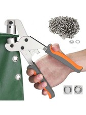 Grommet Hand Press Kit Handheld Hole Punch Pliers 3/8" 500pcs Grommets Eyelets