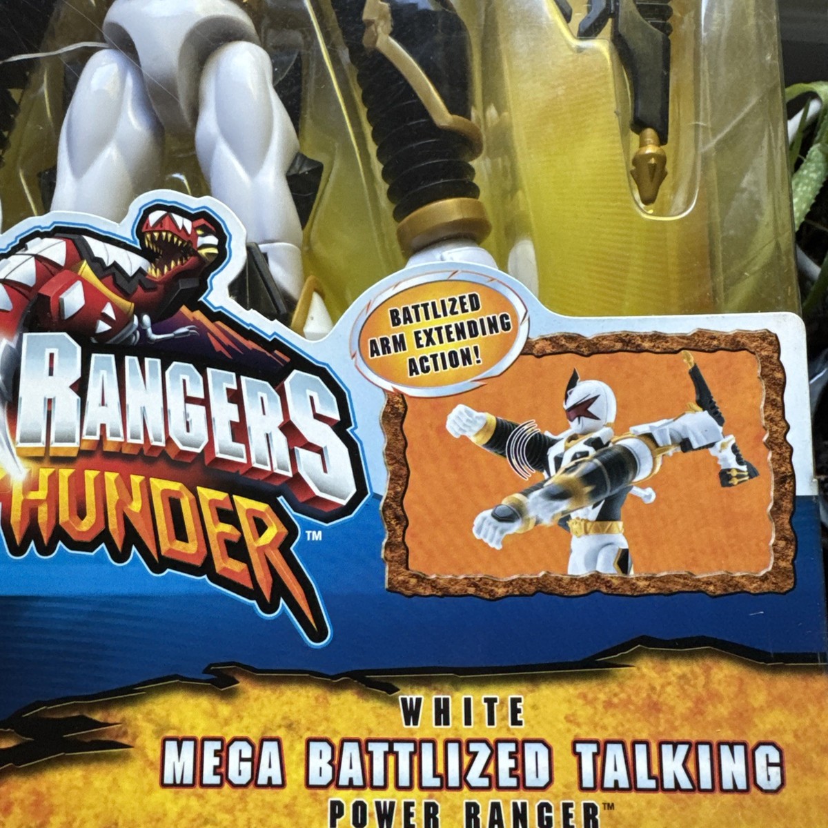 Power Rangers Dino Thunder Mega Battlized Talking White Ranger NEW