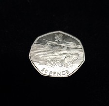 Rare London Olympic 2012 50p Fifty Pence Coin, Aquatics,circulated, Issued 2011