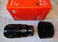 Sony FE 90mm F2.8 Macro G OSS Lens with hood and caps
