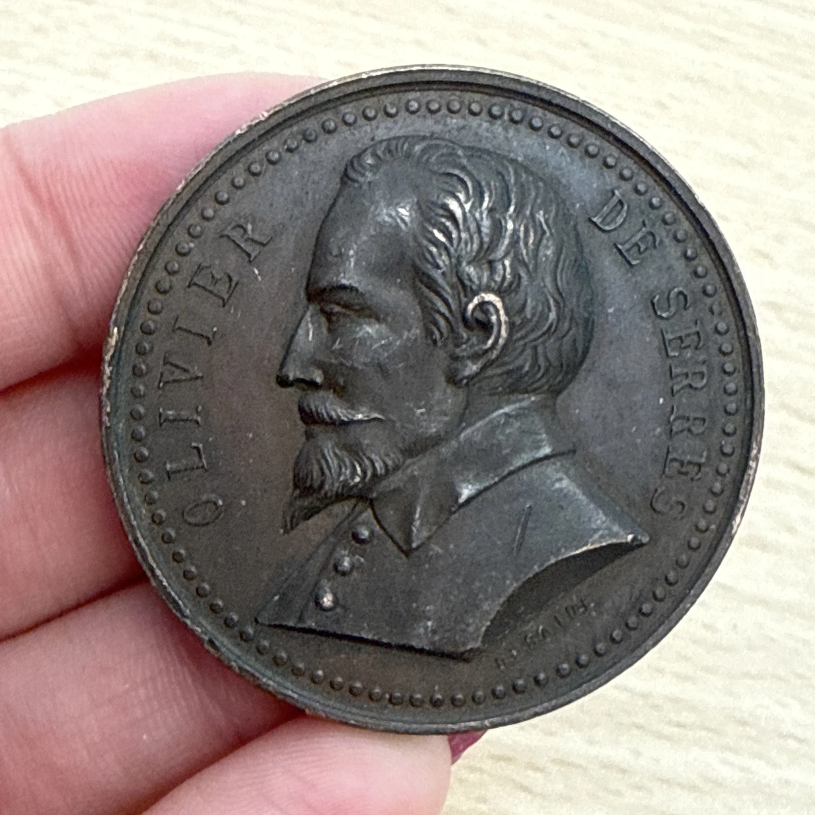Médaille Olivier De Serres En Cuivre