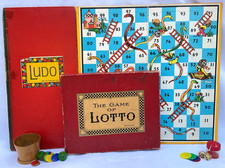 Vintage Board Games - Lotto- Ludo - Snakes & Ladders