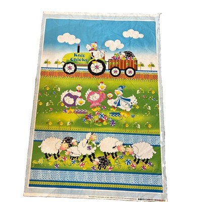 Henry Glass Precious Knit Chicks Cotton Fabric Panel By Jody Houghton 1454-P