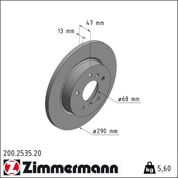 2X Zimmermann 200.2535.20 Bremsscheibe FüR Renault Kadjar HA HL-image
