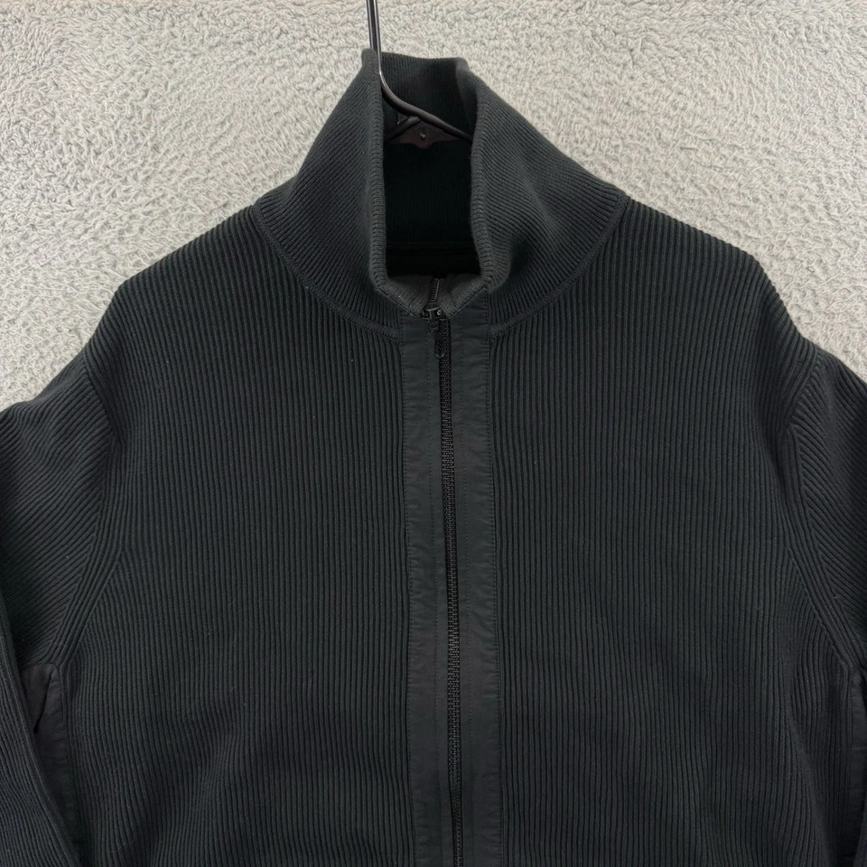 RAG & BONE Sweater Mens Large Black Zip Rib Knit Washed Dexter Andrew $328 NWT - Image 3 of 4