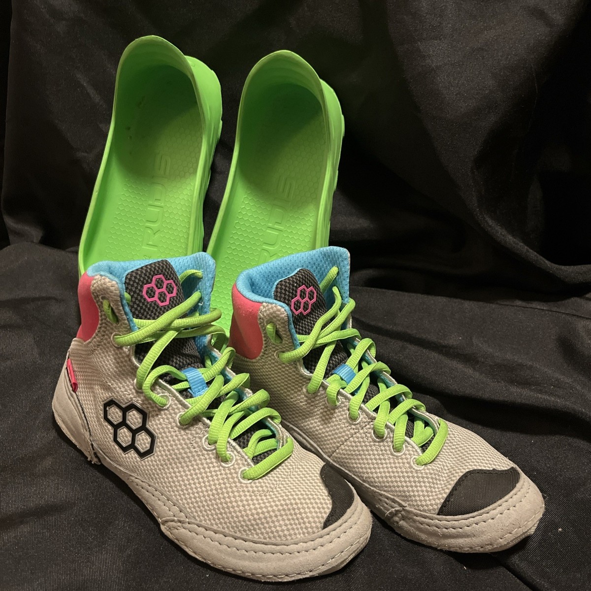 RUDIS Colt 2.0 Adult Wrestling Shoes - Magenta & Lime Size 9 Rudis Colt 2.0 Wrestling Shoes Mens 3 Magenta Lime Gray W  main image 4