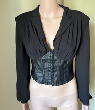 Windsor Black Overbust Long Sleeve Corset Top, Juniors Size S PT40485S