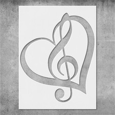 Treble Clef Music Note Wall Art Reusable Stencil - StencilAir