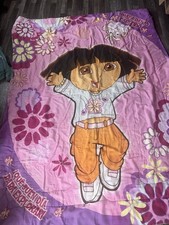 RARE Vintage Dora The Explorer Reversible Twin Comforter Has One Spot One Rip