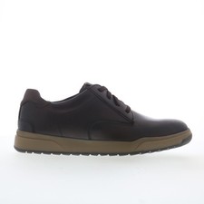 Rockport Bronson Plain Toe Mens Brown Oxfords Lace Ups Plain Toe Shoes 10