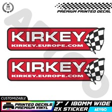 2x KIRKEY Vinyl Sticker Decal Car Window Bumper Race Livery Mod Sponsor Graphic
