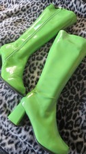 Lackstiefel Damen neongrün Gr. 40/41 Mottoparty Karneval Fasching