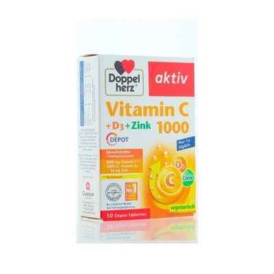 Doppelherz Aktiv Vitamin C 1000 + Vitamin D3 + Zink - 30 Tabletten